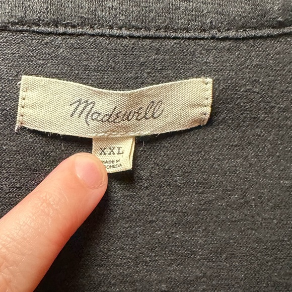 Madewell black henley short sleeve top size XXL - Picture 4 of 9